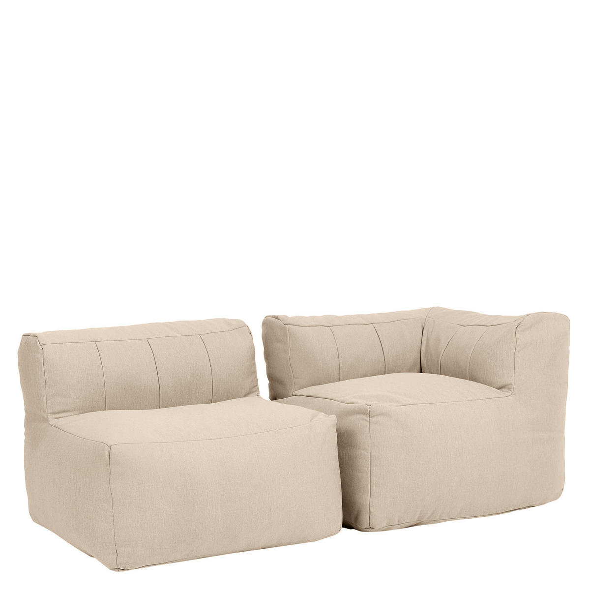 SITZSACK-SOFA Outdoor 2-tlg.: Ecksessel, Sessel - Beige, Textil (195/68/100cm) - icon