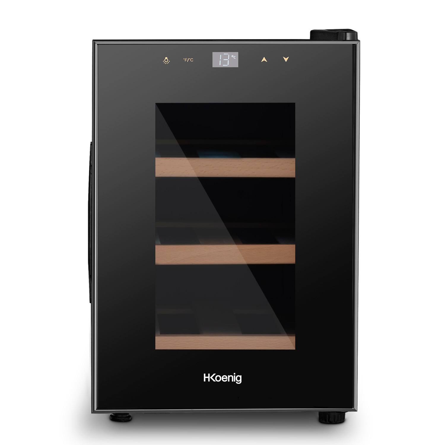 WEINKÜHLSCHRANK AGE6 Schwarz, 6 Flaschen - Schwarz, Metall (24.6/37.8/50cm) - HKoenig