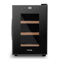 WEINKÜHLSCHRANK AGE6 Schwarz, 6 Flaschen - Schwarz, Metall (24.6/37.8/50cm) - HKoenig