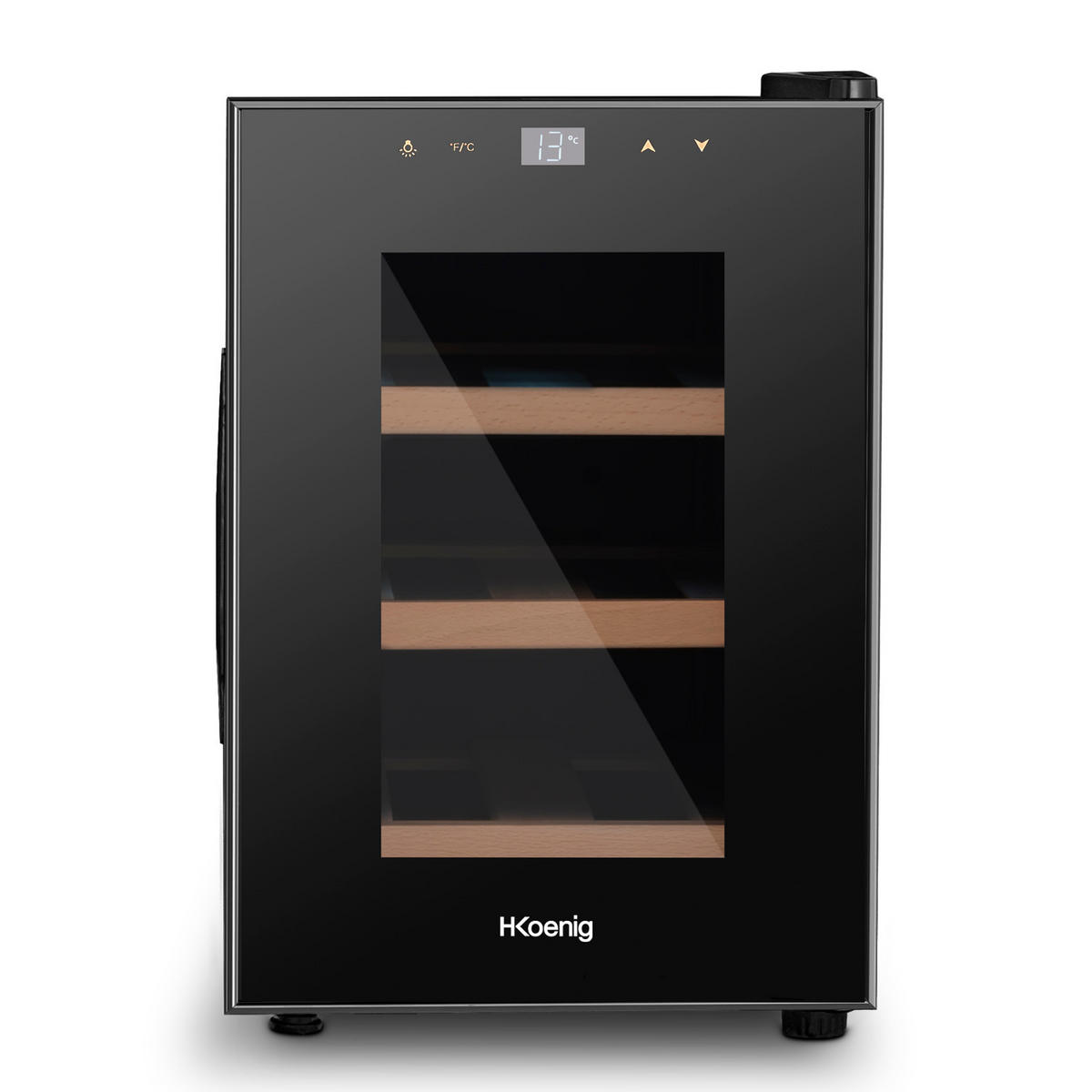 WEINKÜHLSCHRANK AGE6 Schwarz, 6 Flaschen - Schwarz, Metall (24.6/37.8/50cm) - HKoenig