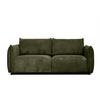 SOFA TAUER 3-Sitzer, olivgrün - Schwarz/Olivgrün, Holzwerkstoff/Kunststoff (112/84/206cm) - Courtois Laville