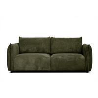 SOFA TAUER 3-Sitzer, olivgrün - Schwarz/Olivgrün, Holzwerkstoff/Kunststoff (112/84/206cm) - Courtois Laville