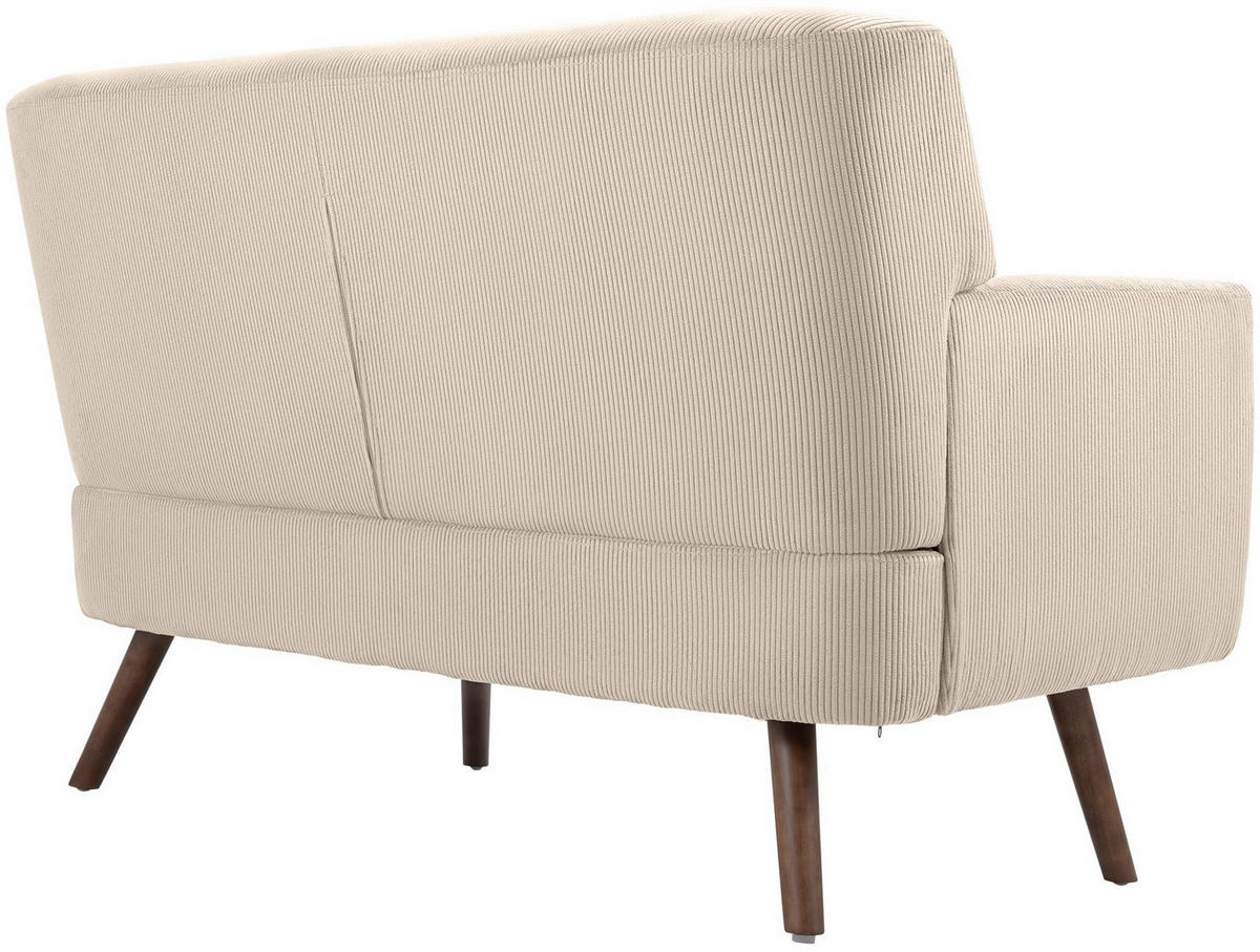 SOFA Arne Cord 2-Sitzer 120x74x81cm Cord Creme Couch - Creme, Kunststoff (120/81/74cm) - DELUKE