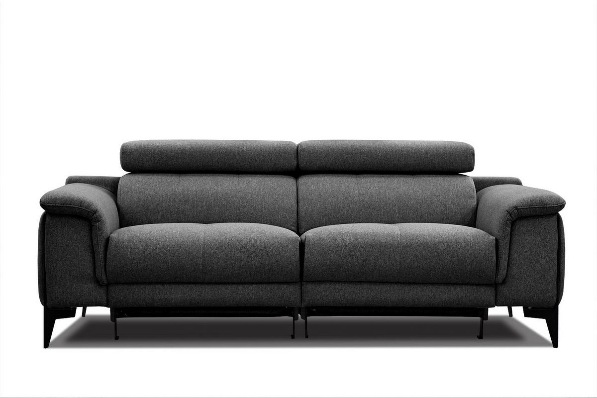 RELAXSOFA MATERA 3-Sitzer mit 2 Relaxfunktionen, schwarz - Schwarz, Holzwerkstoff/Textil (212/82/103cm) - Courtois Laville