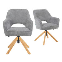 BÜROSTUHL Mika-Amia 2er-Set - Honigeiche/Dunkelgrau, Eichenholz/Holz (60/88/65cm) - DUBI Möbel