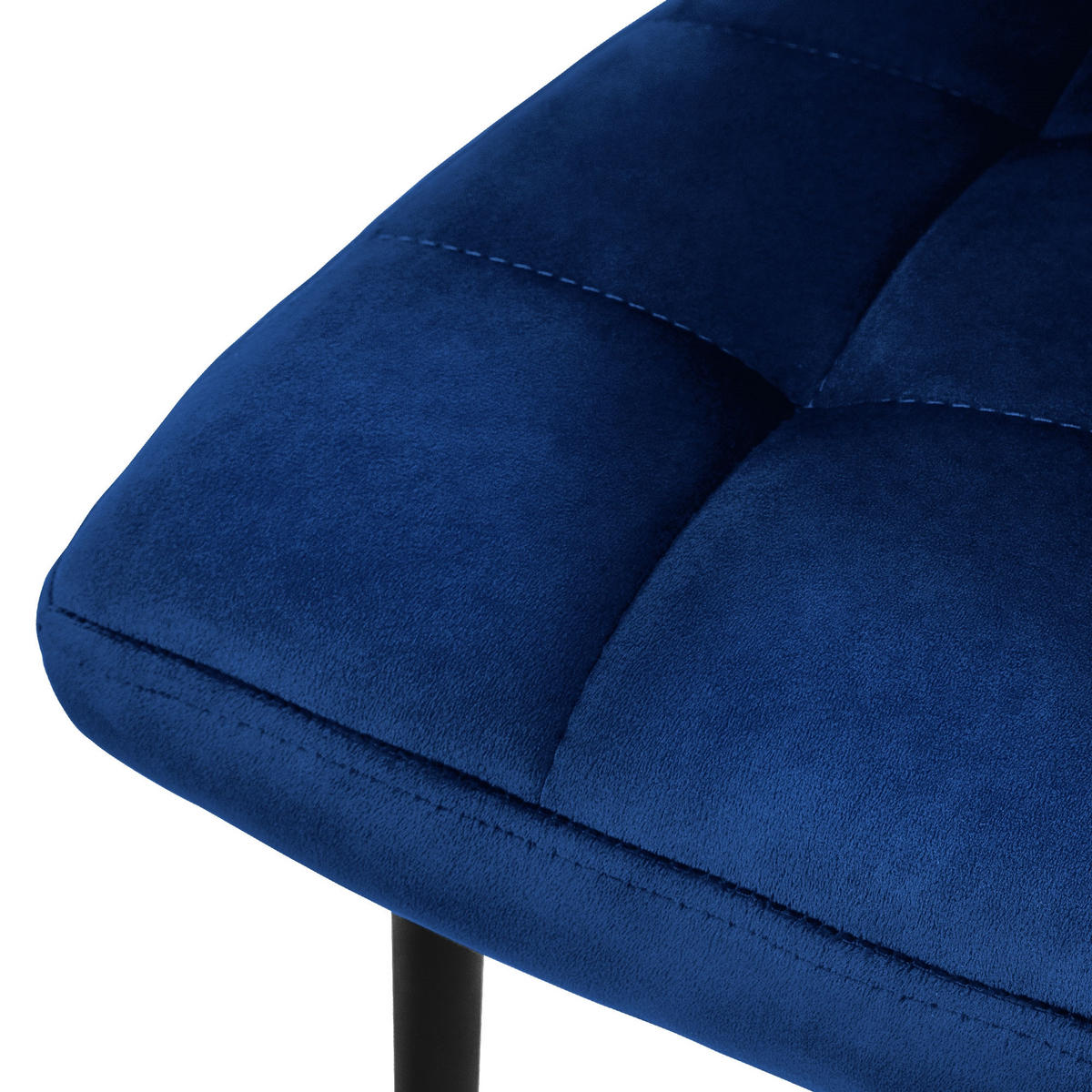 ESSZIMMERSTUHL Samt Dunkelblau 4er Set - Dunkelblau, Metall (41/89/49cm) - ML-DESIGN