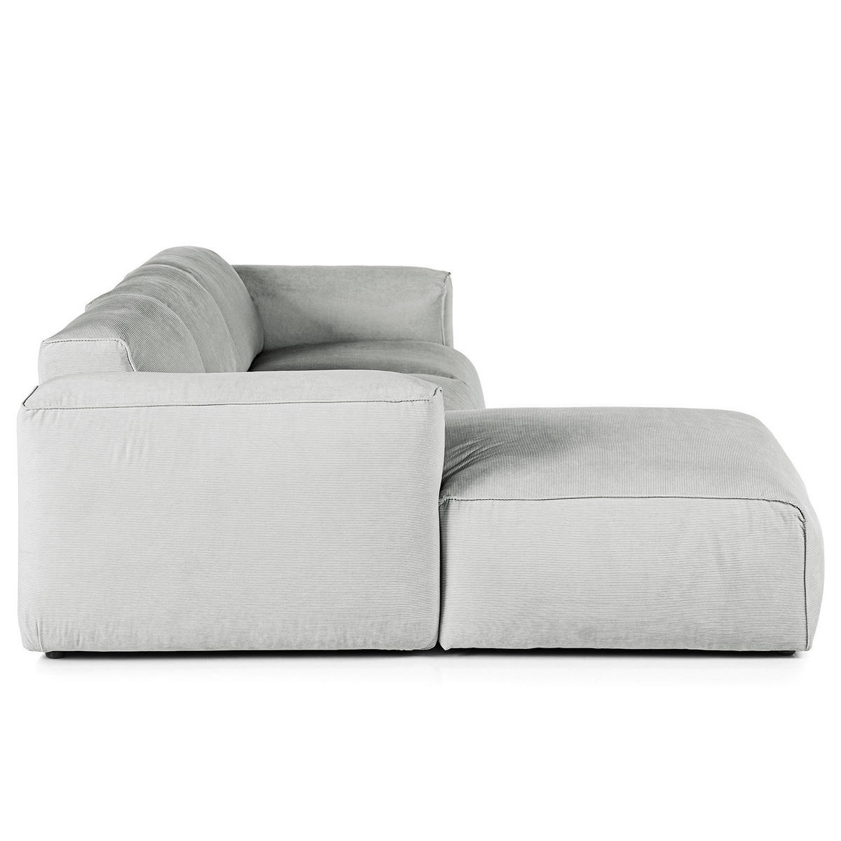 3-SITZER ECKSOFA mit Longchair - Schwarz/Grau, Kunststoff/Textil (251/173cm) - home24