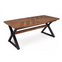 ESSTISCH Baron Nussbaum / schwarz 200-350 / 100 / 75cm - Nussbaumfarben/Schwarz, Holz/Holzwerkstoff (100/350/75cm) - Feldmann-Wohnen