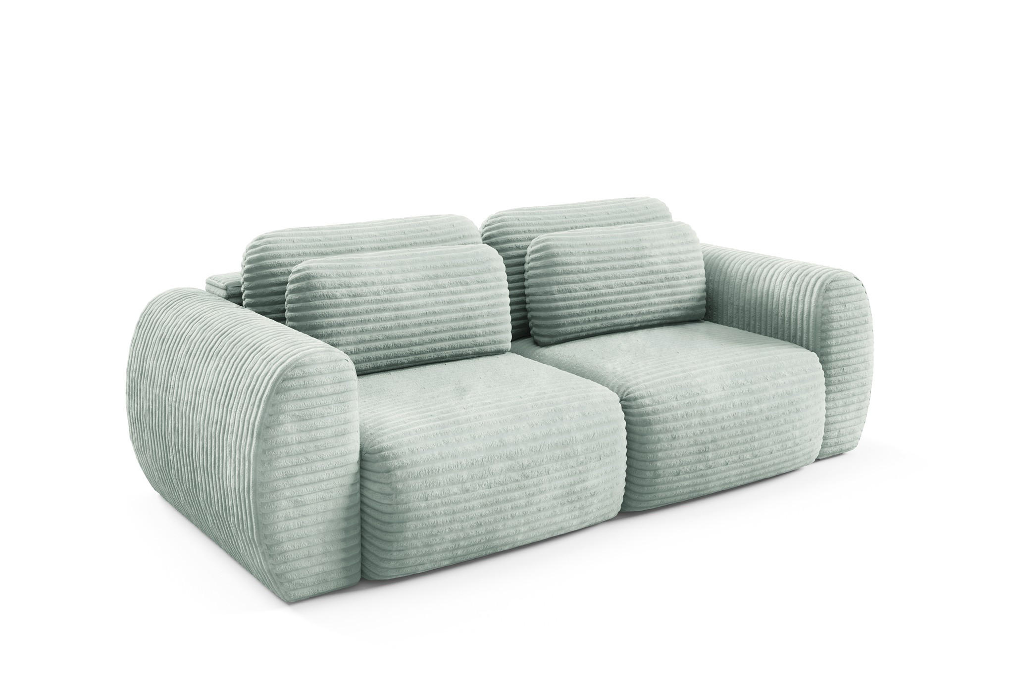 SCHLAFSOFA Simone - Salbeigrün, Holzwerkstoff/Textil (266/95/110cm) - Fun Möbel