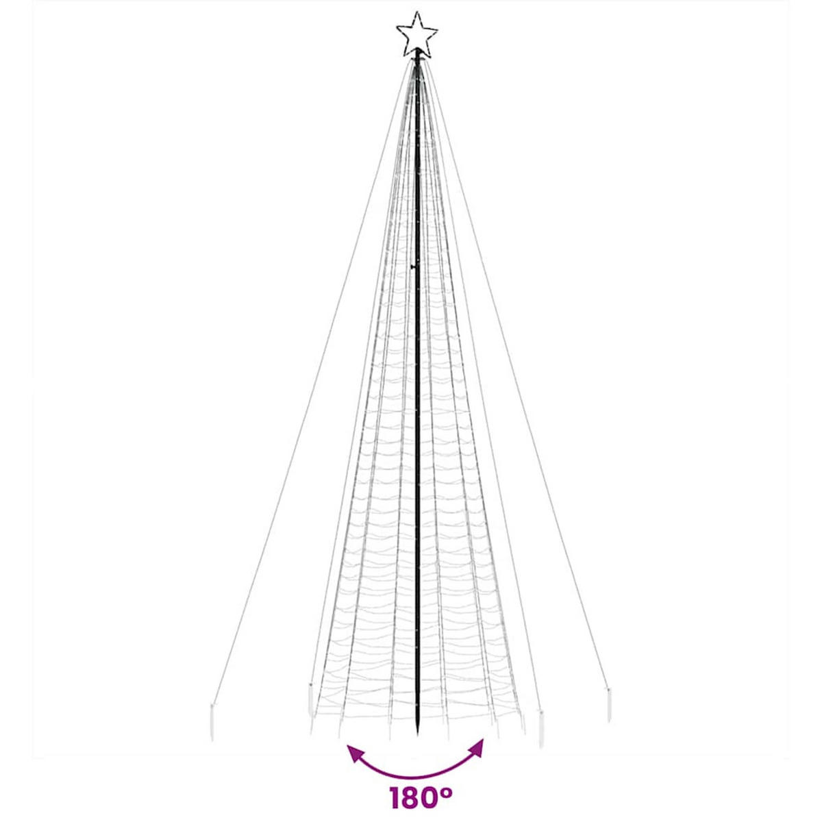 WEIHNACHTSBAUM LED 500 Cm Weiss Metall - Weiß, Metall (500cm) - vidaXL