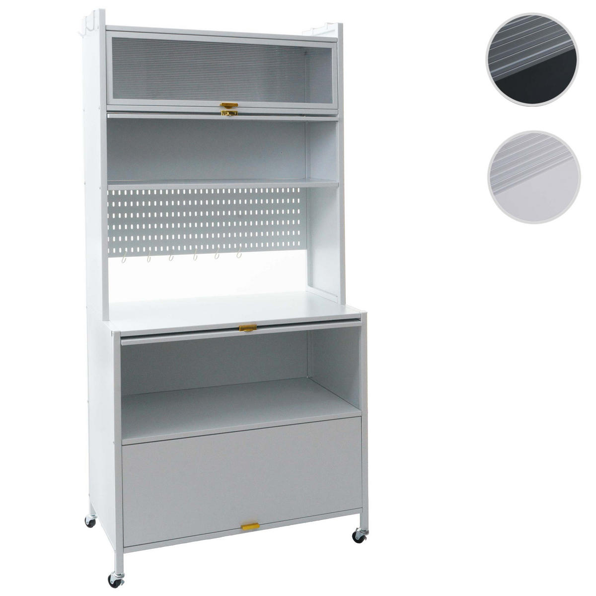 KUCHYŇSKÁ skříň bílá - bílá, kov (80/175/42cm) - MCW