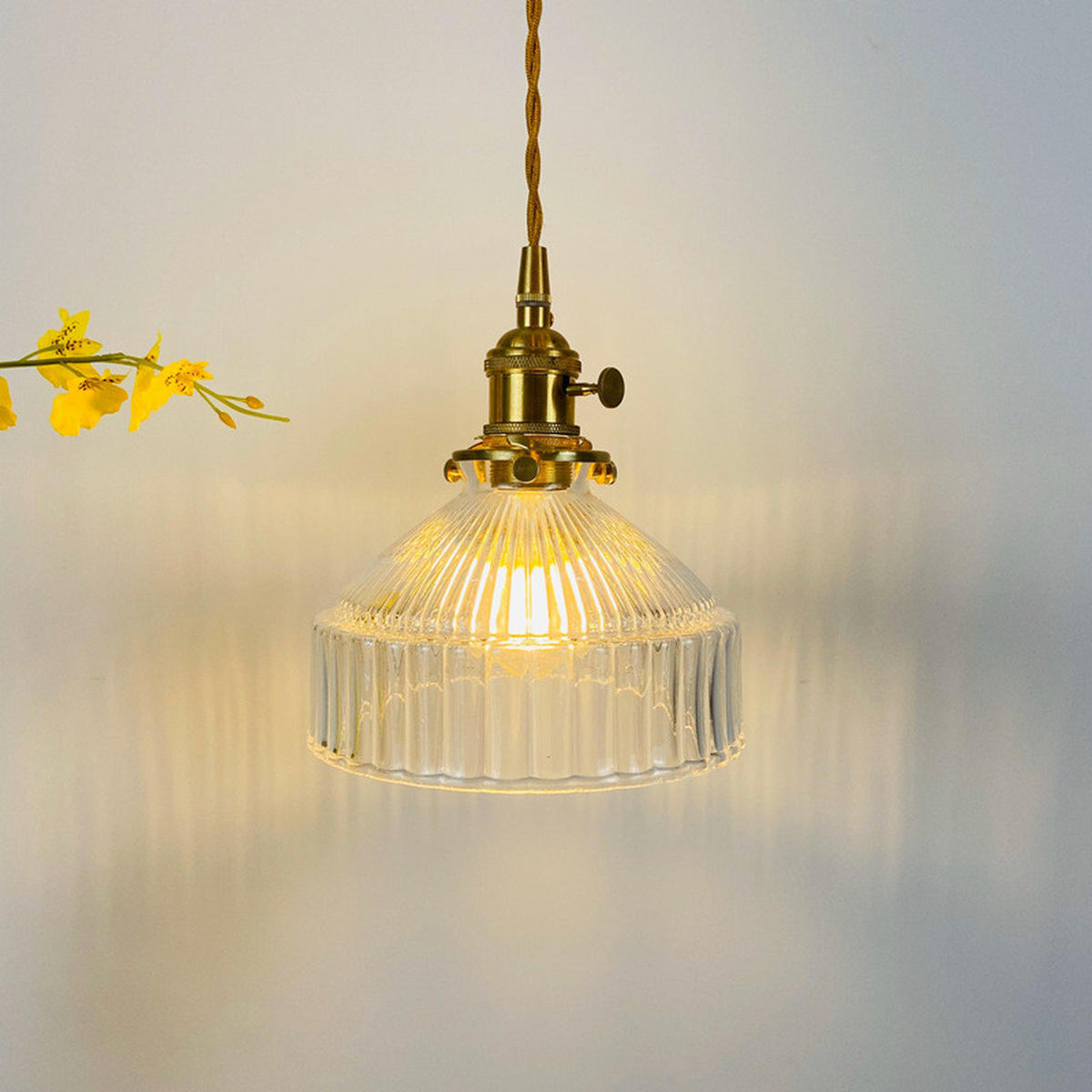 PENDELLEUCHTEN,MESSING und Glas, 220 V, 4 W, E27, 18 cm Durchmesser，Transparent - Transparent, Glas (18/18/20cm) - Weltevree