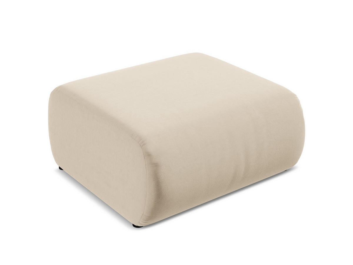 POUF Samt Stoff Beige - Beige/Creme, Kunststoff/Textil (94/40/89cm) - Makamii
