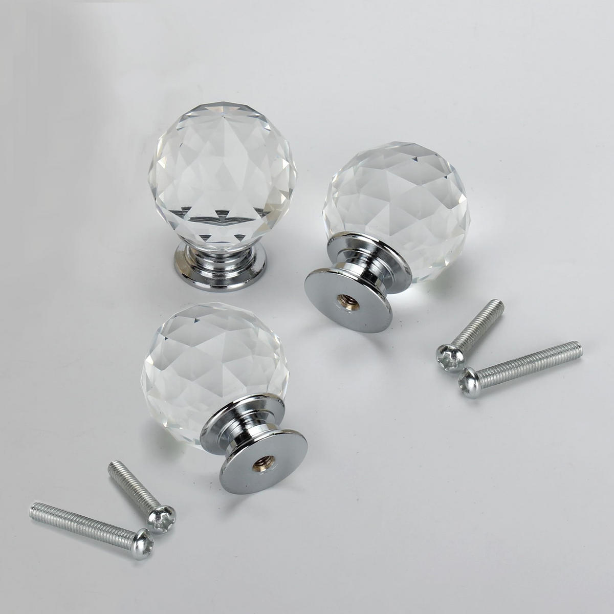 SCHRANKKNOPF Kristall 12er-Set - Transparent, Kunststoff (4/4/0.3cm)