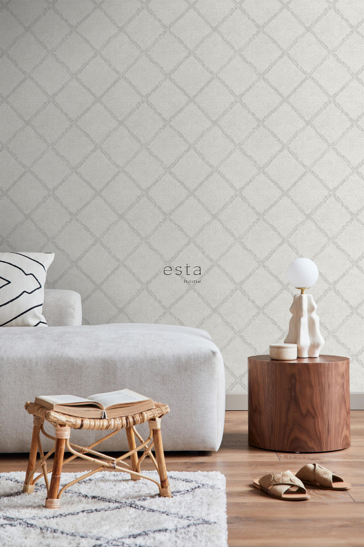 TAPETE orientalisches Berberteppich-Motiv 53 cm x 10.05 m - Grau, Papier (53/1000cm) - ESTAhome