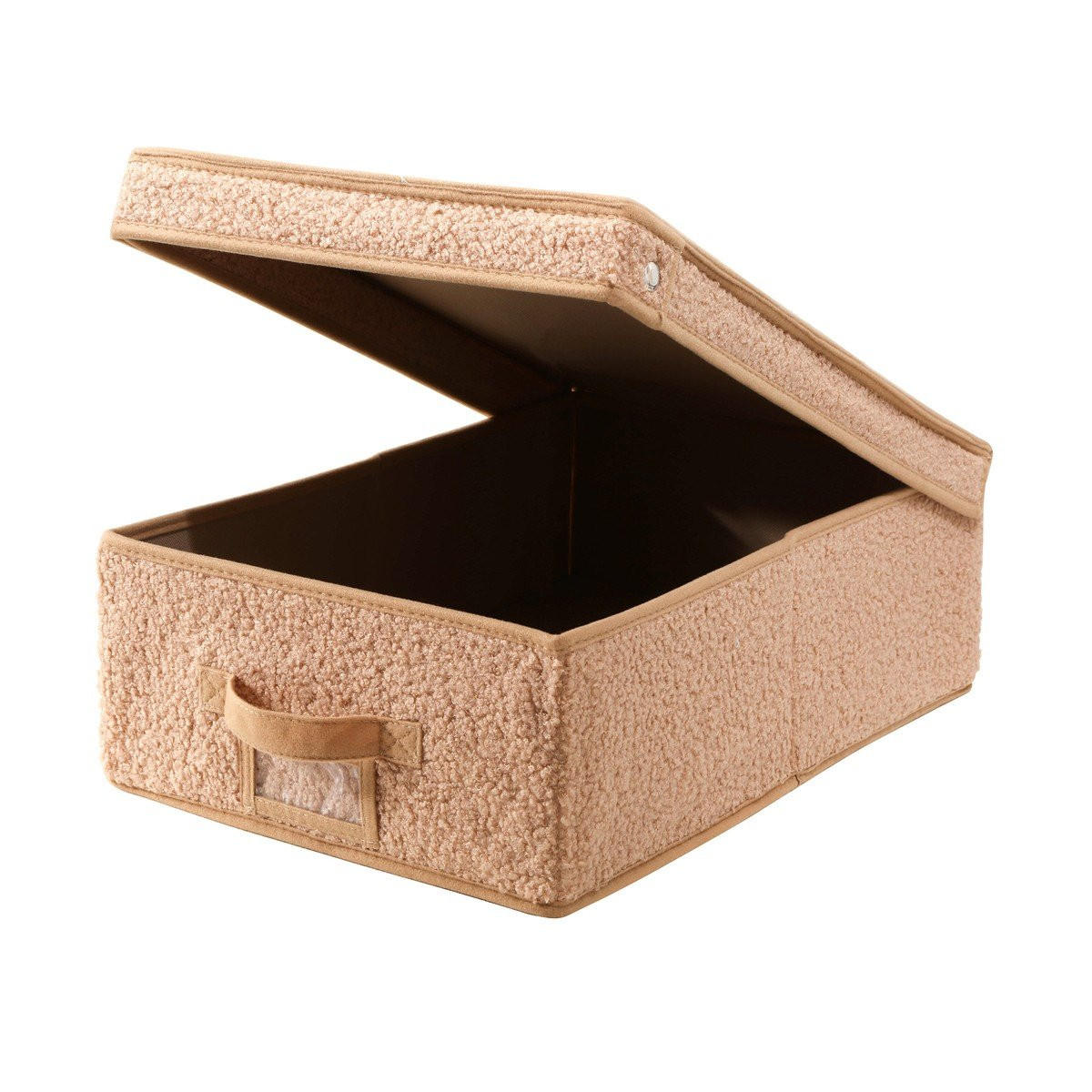 ÚLOŽNÁ krabice s béžovým froté víkem - D 31,5 cm - béžová, textil (31.5/48/15cm) - Calicosy