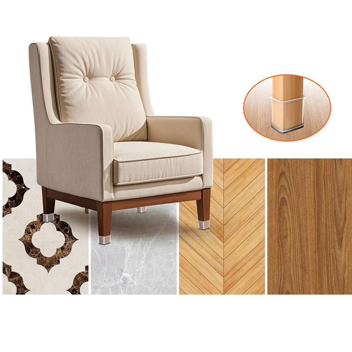 STUHLBEINKAPPEN für 38 - 55mm Stuhlbeine Grau 10-tlg - Grau, Kunststoff (0.38/1/0.55cm)