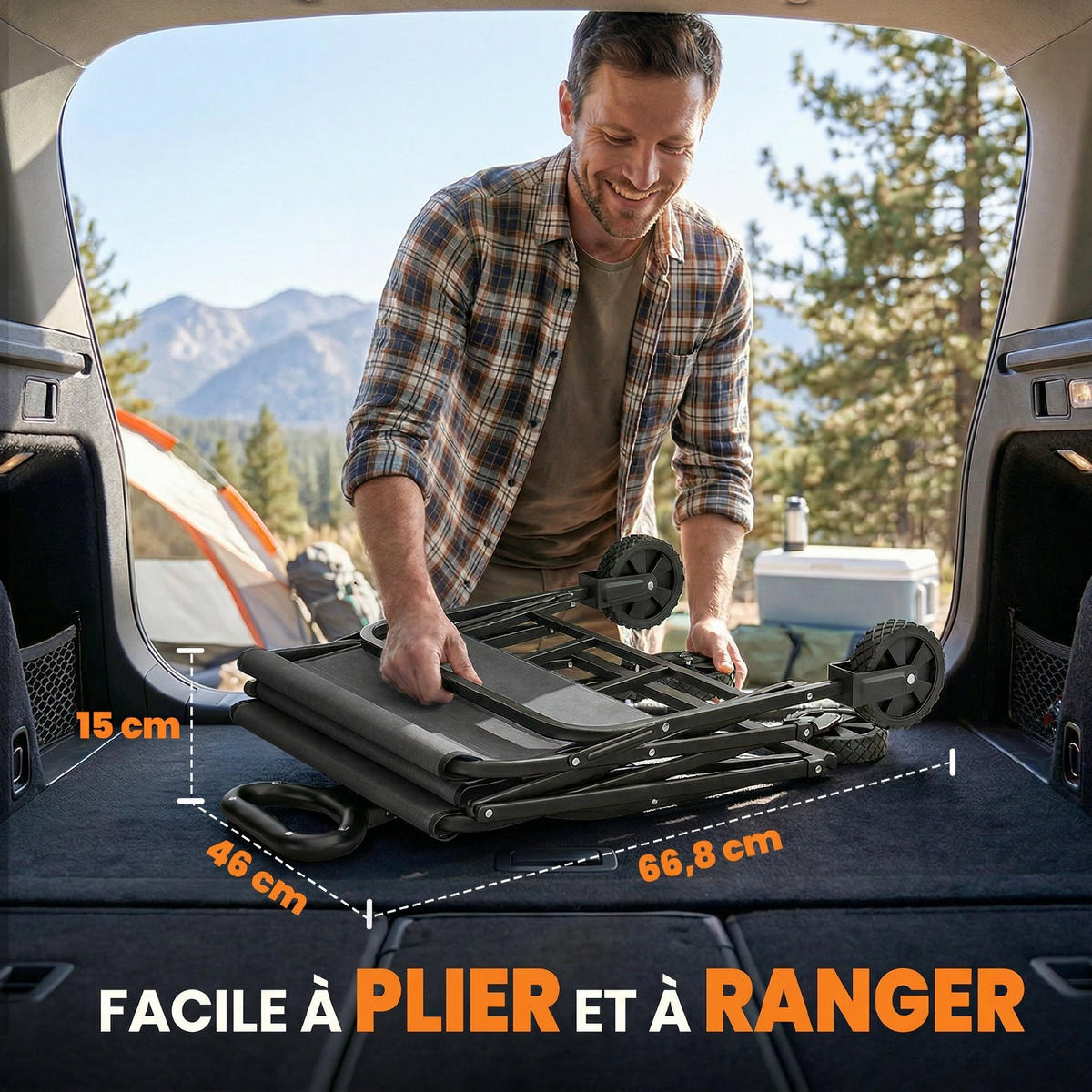 GARTENWAGEN DE-18775 all-terrain klappbar 66L Grau - Grau, Metall (45/89/81cm) - ComfortXL