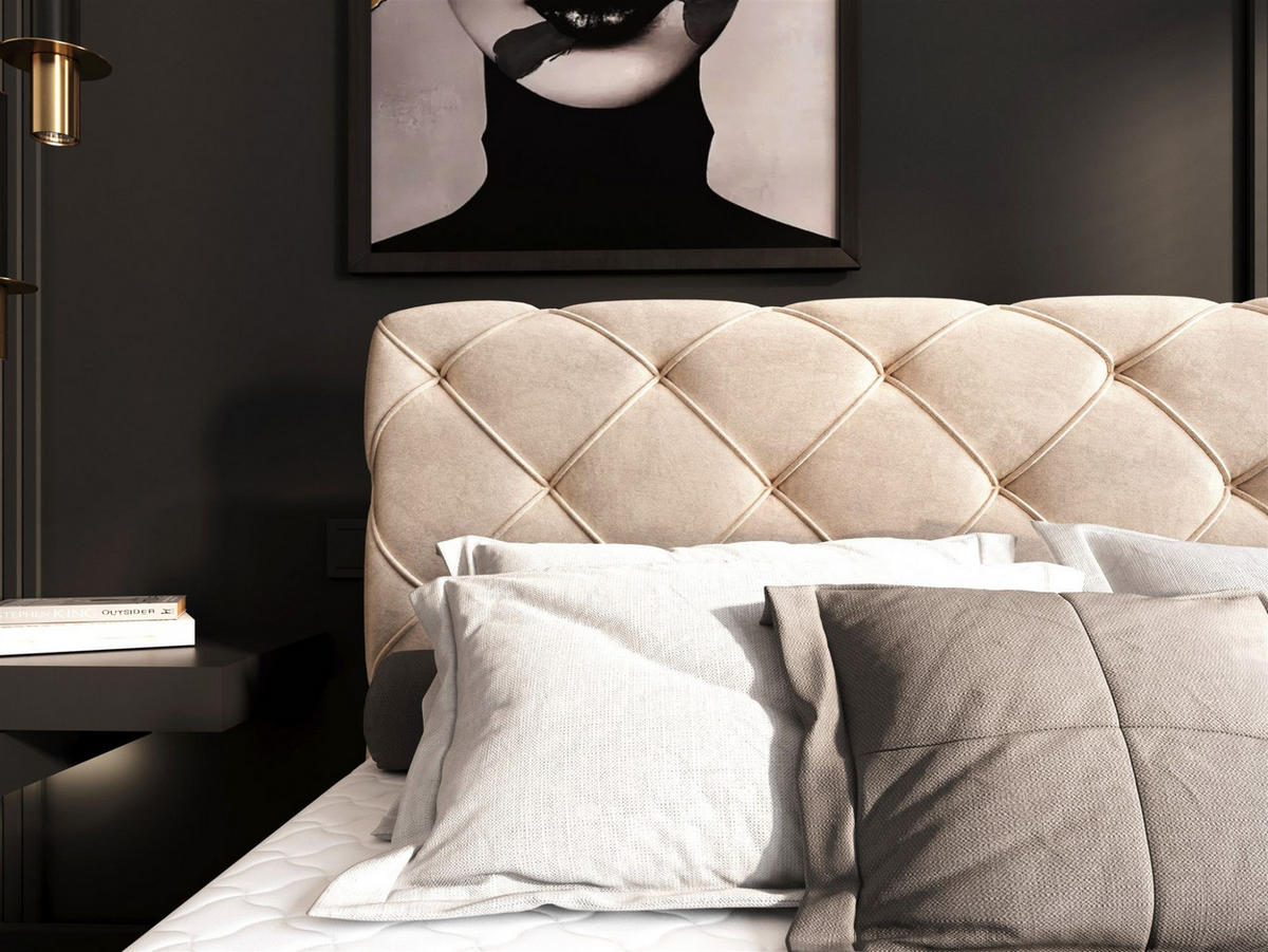 BOXBETT Gisel - Creme, Holzwerkstoff/Textil (120/200cm) - Fun Möbel