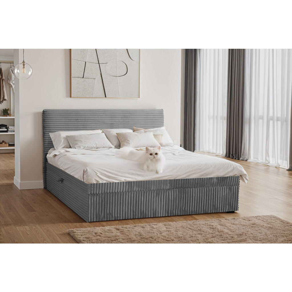 Thumbnail - Kaiser Möbel Boxbett, Dunkelgrau, Textil, H2, Höhe ca. 20 cm, 120x200 cm, Schlafzimmer, Betten, Boxspringbetten