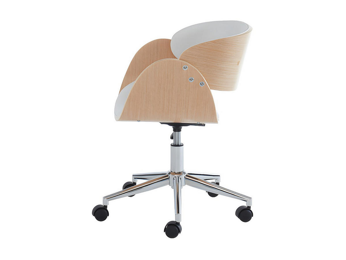 BÜROSTUHL ohne Armlehnen - 53 cm x 52 cm - kunstleder - naturfarben hell, weiß Jelsa - Naturfarben/Weiß, Leder (53/85/52cm) - Vente-Unique
