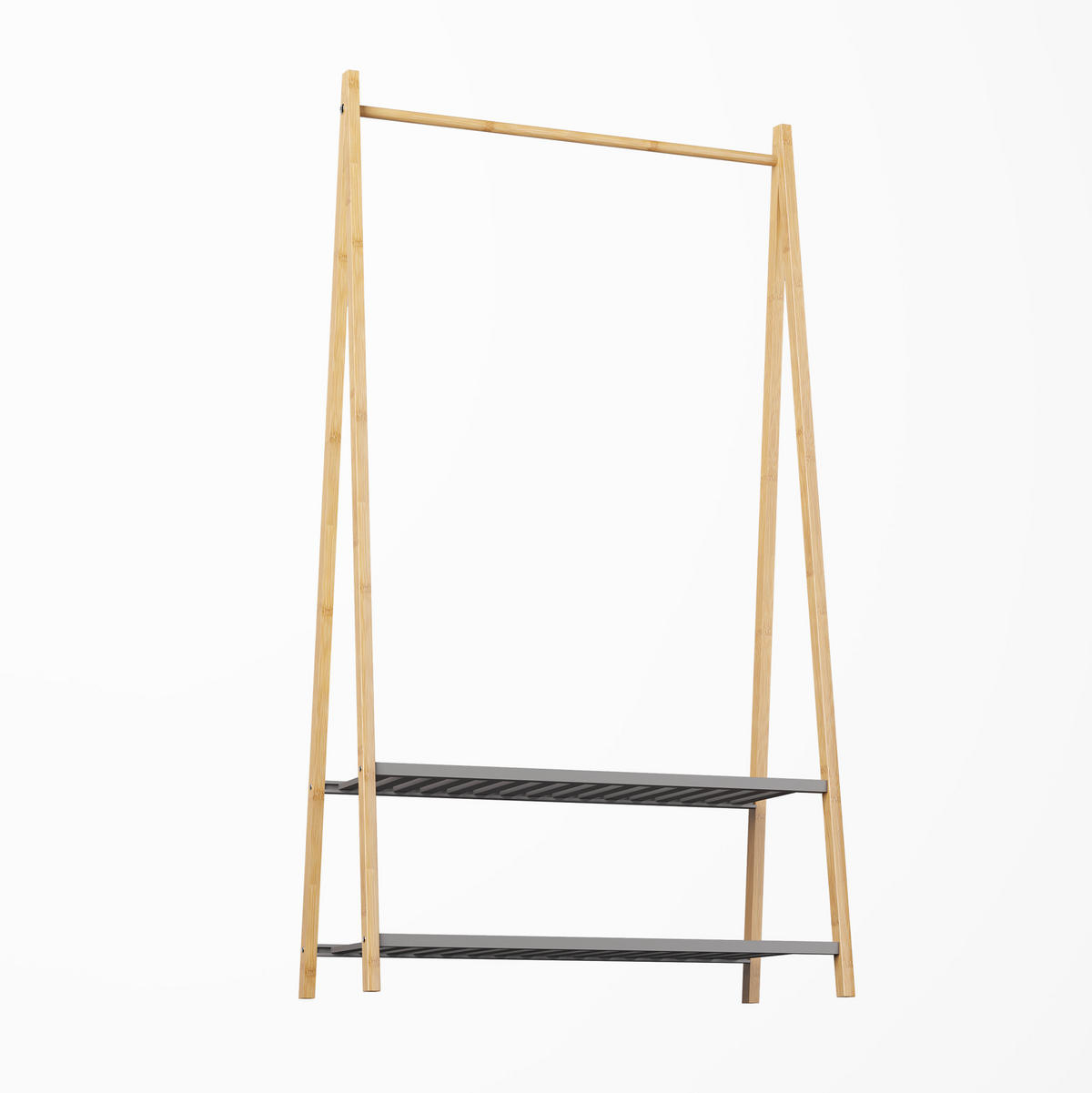 HOCHSCHRANK mit 2 offenen Fächern und Türen Bambus Natur - Braun, Holzwerkstoff (40/150/80cm) - Beauniv