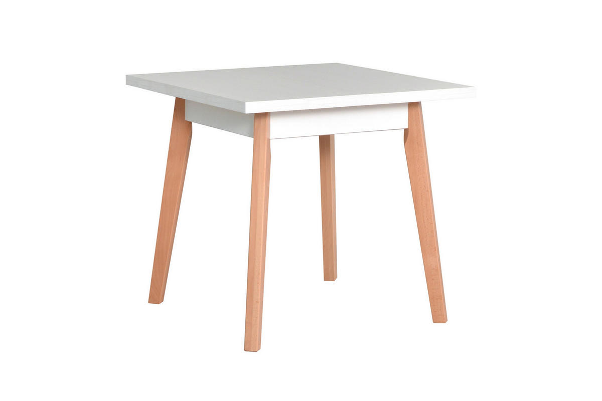 ESSTISCH Oslo 1, 80/80 cm, weiss - Weiß, Holz (80/80/75cm) - Leaf Design