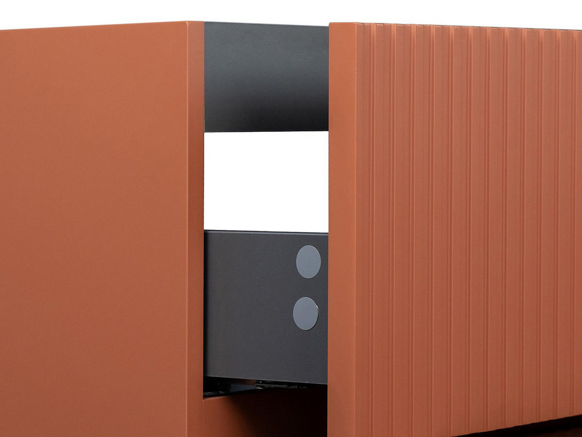 WASCHBECKENUNTERSCHRANK - 150cm x 45.5cm - MDF - terracotta - PAVANI - Braun, Holz (150/55/45.5cm) - Vente-Unique