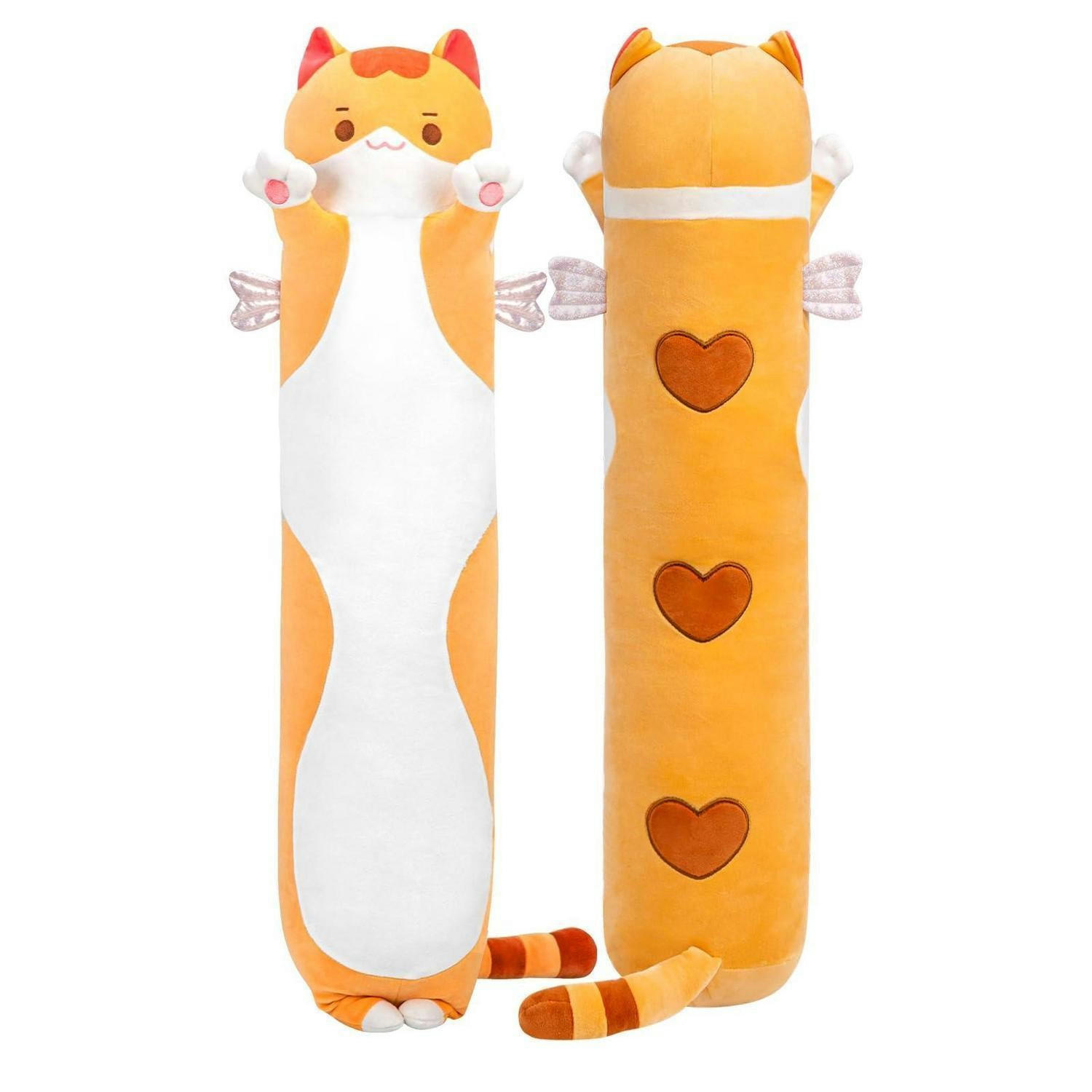 PLÜSCHKISSEN Katze orange, 110 cm lang als Spielzeug - Orange, Textil (23/42cm)