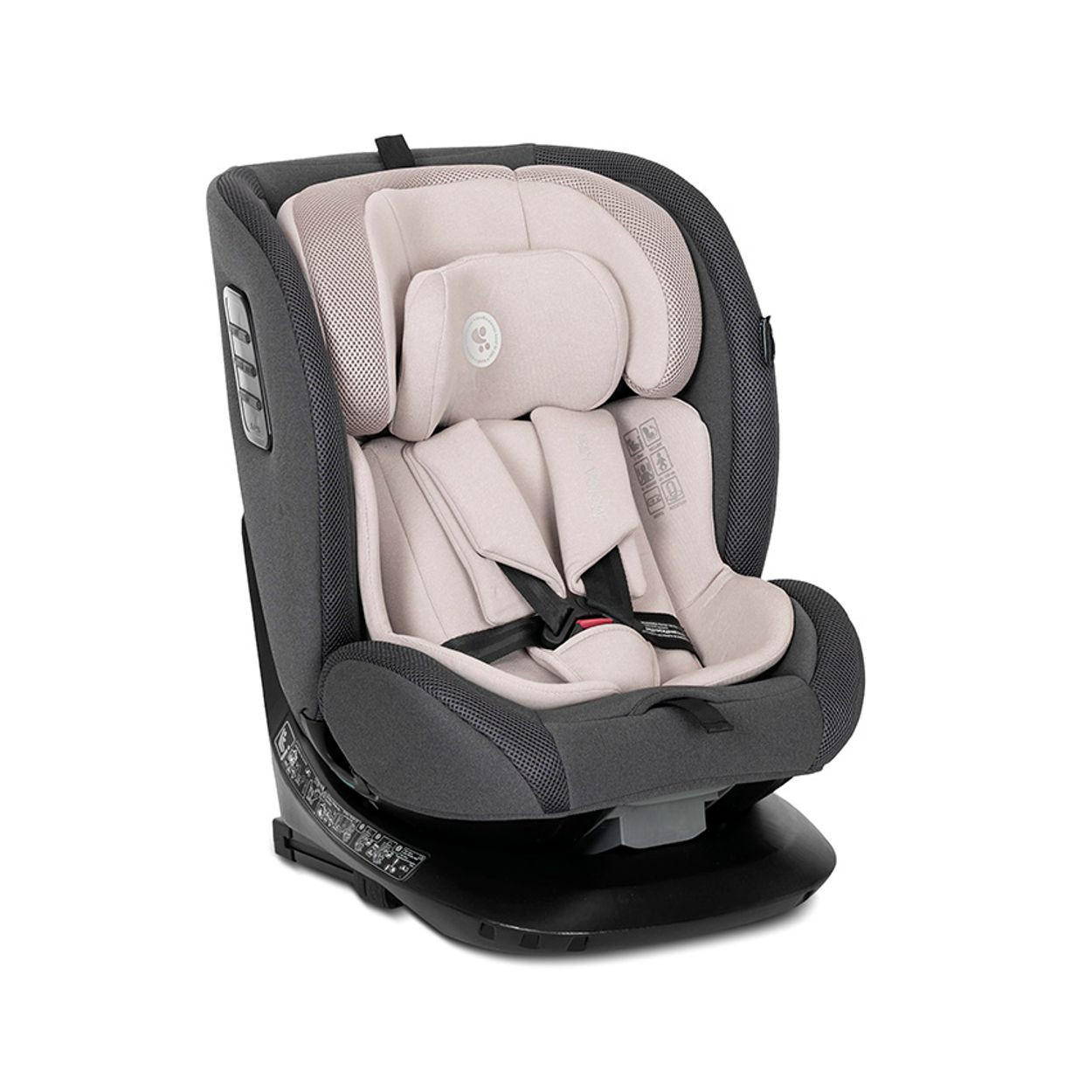 KINDERSITZ Monza i-Size beige (40-150cm) Isofix, Anti-Rebound-Bügel, drehbar - Beige, Textil (45/76/51cm) - Lorelli