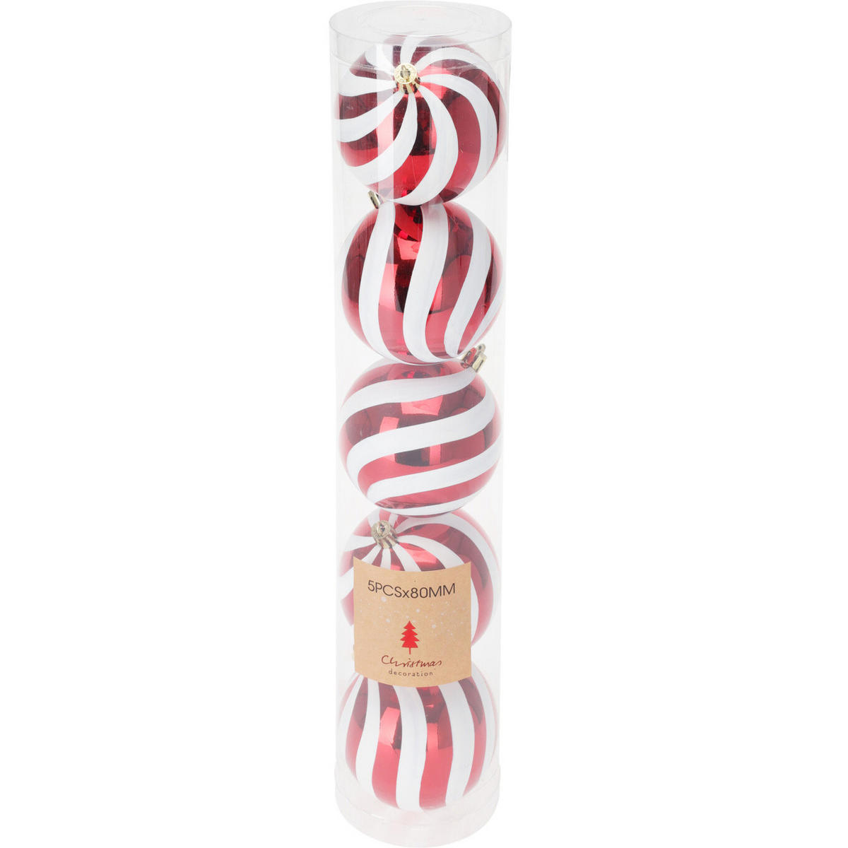 WEIHNACHTSKUGELN unzerbrechlich Ø 8 cm 5er-Set - Rot, Kunststoff (8.1/39.5/8.1cm) - Home Styling Collection