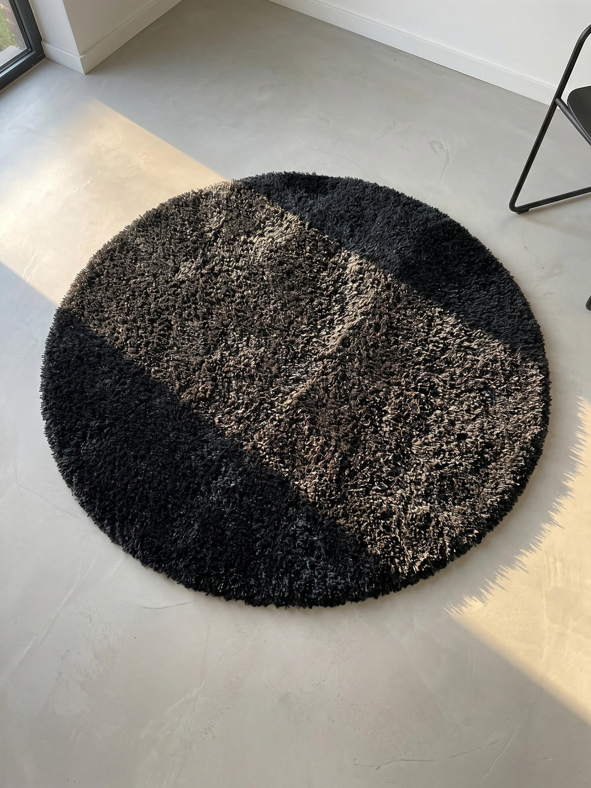 HOCHFLORTEPPICH Shaggy Uni Kuschelig Waschbar Wohnzimmer Rund Anthrazit 80x80 cm – SALZACH - Anthrazit, Textil (80/80cm) - KADIMA DESIGN