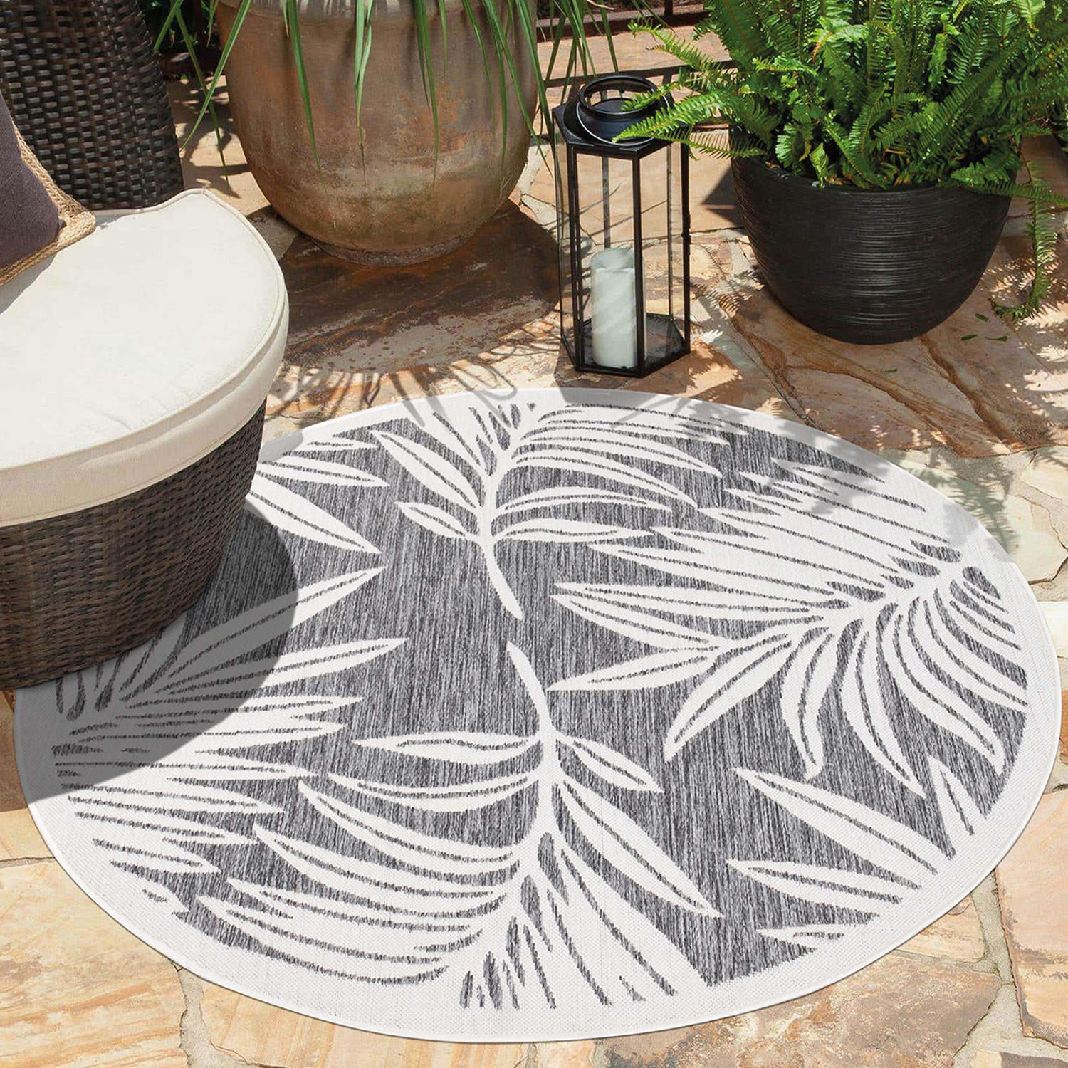 OUTDOOR-TEPPICH Sun 468 Grau 120 cm - Grau, Textil (120/120cm) - carpet city