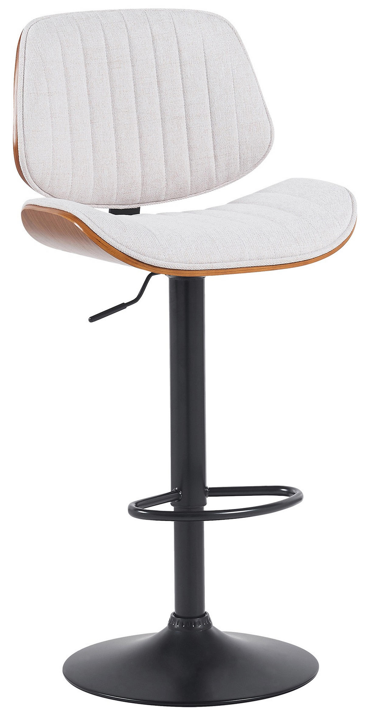 BARHOCKER Stoff walnuss/creme - Walnussfarben/Creme, Textil/Metall (50/94/50cm) - CLP