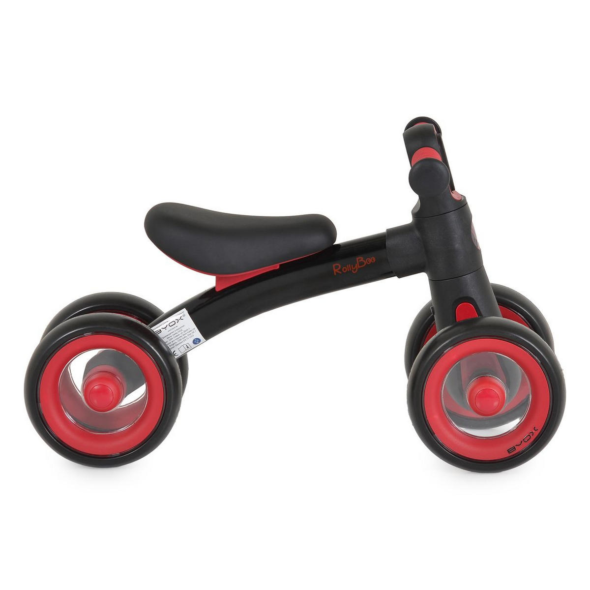 LAUFRAD RollyBoo 10 Zoll schwarz EVA-Reifen Stoßdämpfer Beleuchtung 4 Räder - Schwarz, Metall (56/20/35cm)