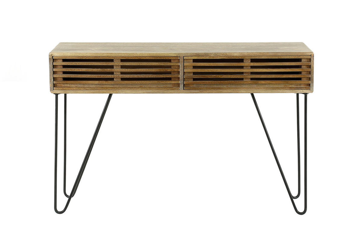 KONSOLENTISCH SWEAK Braun Holz - Schwarz/Braun, Holz (30/120/77cm) - KAWOLA