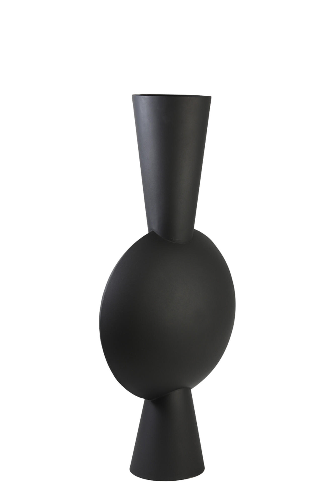 VASE Kavandu Schwarz 47/26/100 cm - Schwarz, Metall (98.5cm) - Light & Living