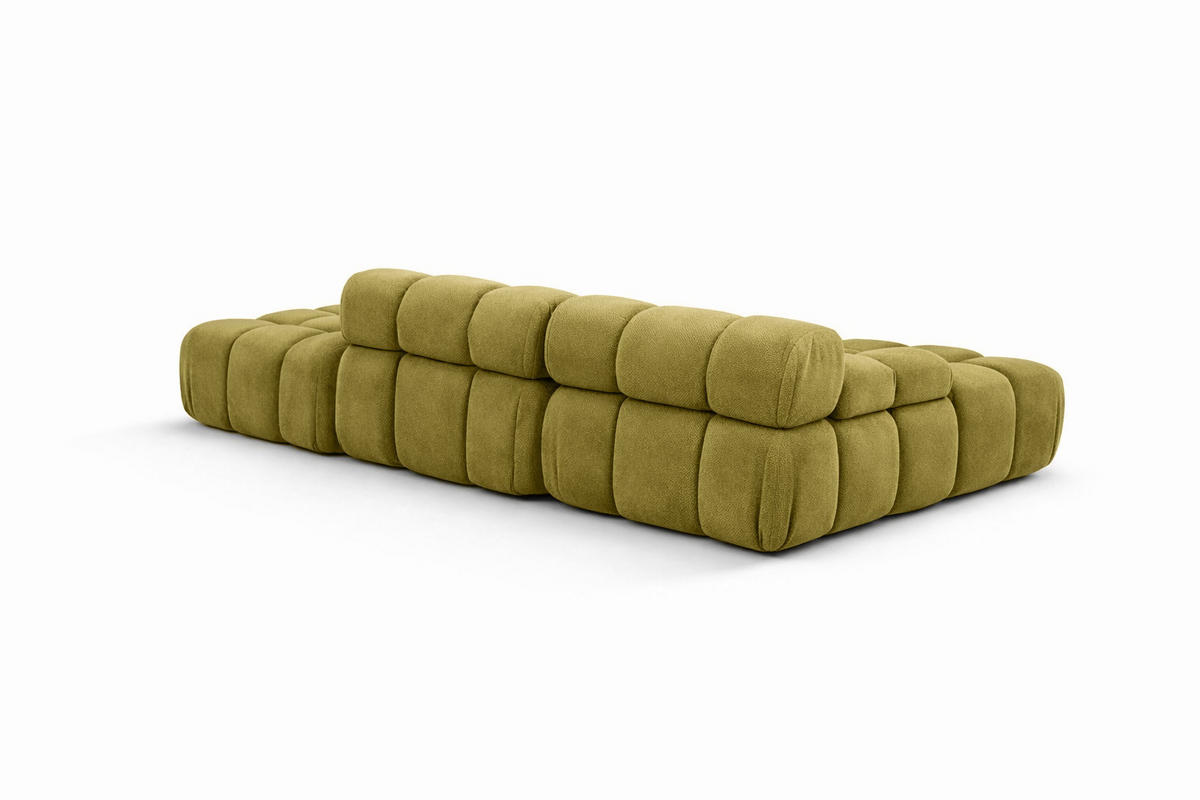 ECKSOFA L-Form Modular Mit Hocker, Veloursstoff Salvador, Olive, Rechts, Selia - Olivgrün, Holz (285/160cm) - Kaiser Möbel