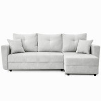 ECKSCHLAFSOFA Verona mit Bettkasten und universeller Ottomane 240 cm, Hellbeige - Beige, Textil (240/148cm) - Beautysofa