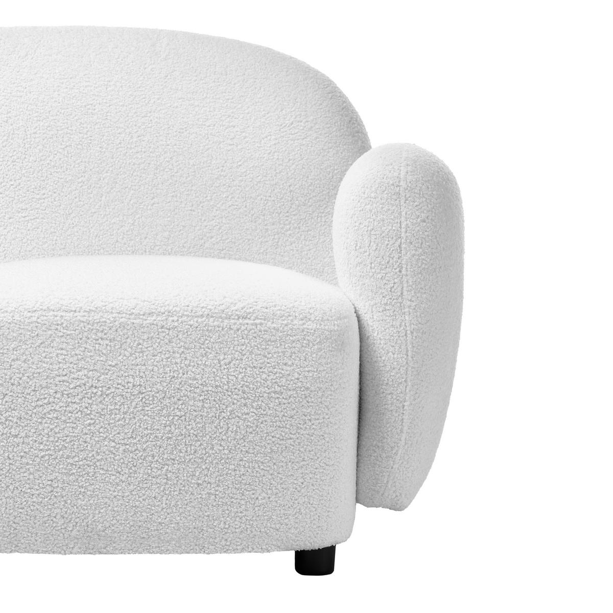 2-SITZER-SOFA Bouclé Weiß Jule - Schwarz/Weiß, Textil (151/77/82cm) - Beliani