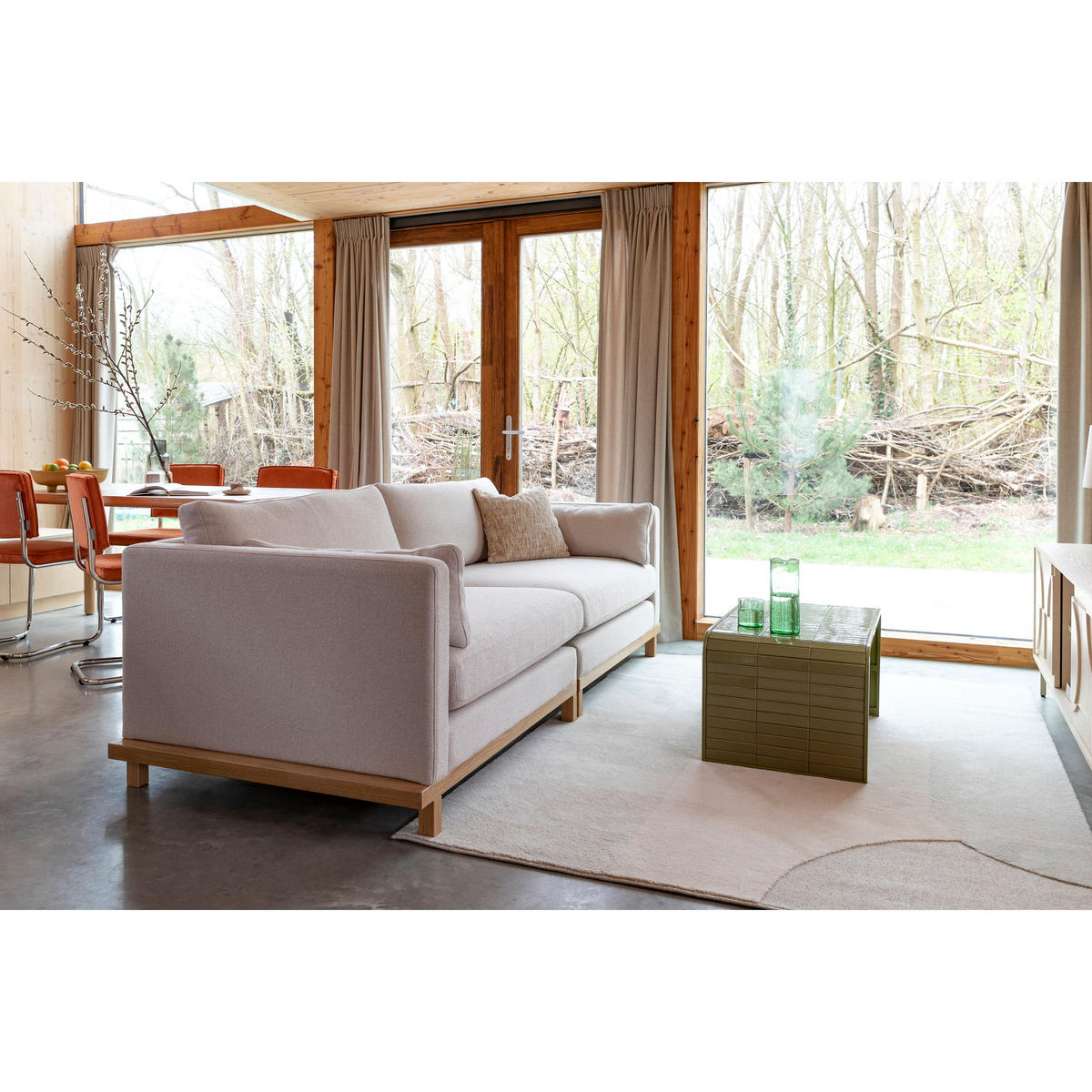 SOFA 3-SITZER Blossom Eiche Sand/ Beige - Beige/Creme, Textil (230/80/101cm) - Zuiver