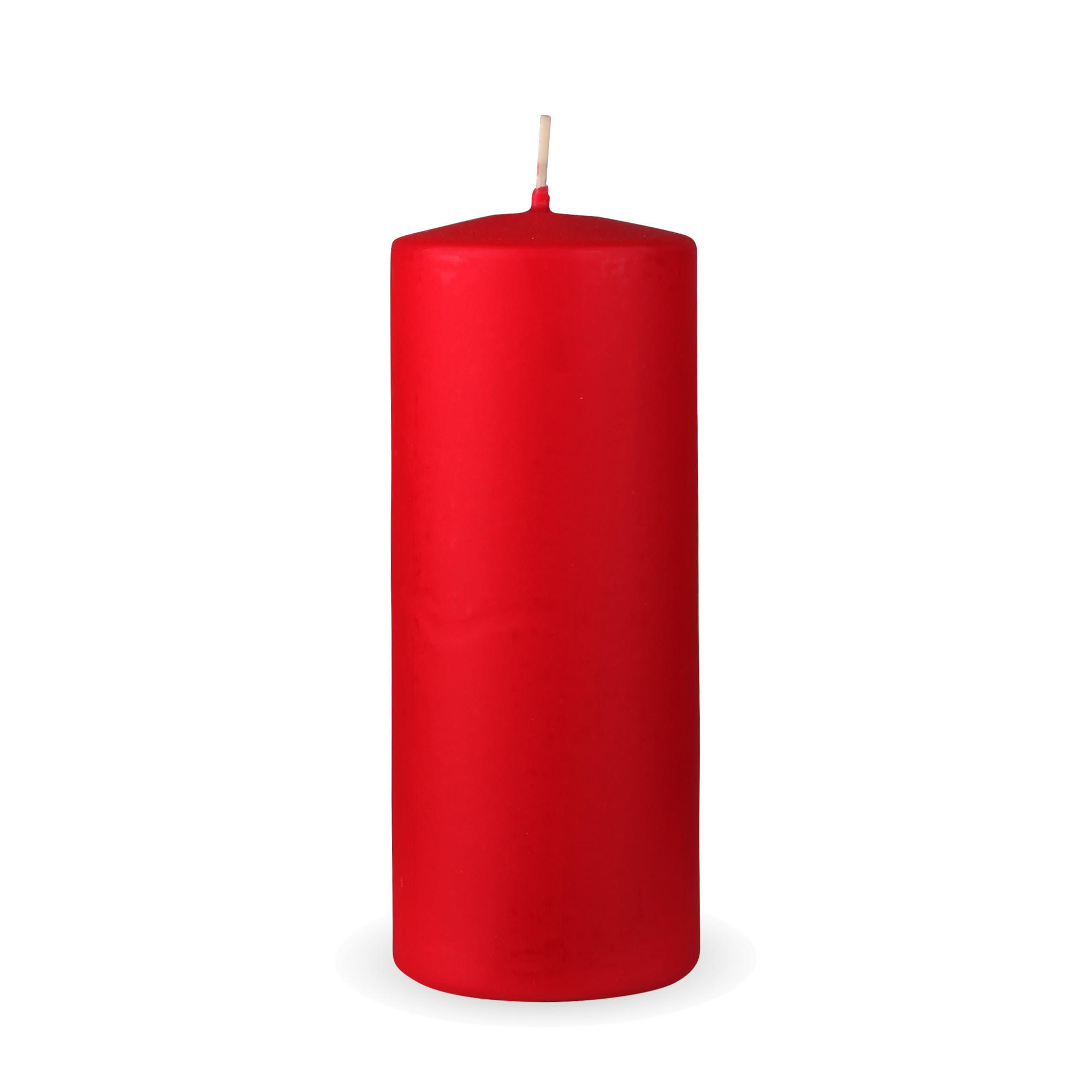 STUMPENKERZEN "Dunkelrot", Größe Ø7cm x Höhe: 16 cm - Dunkelrot, Naturmaterialien (7/16cm) - HS Candle