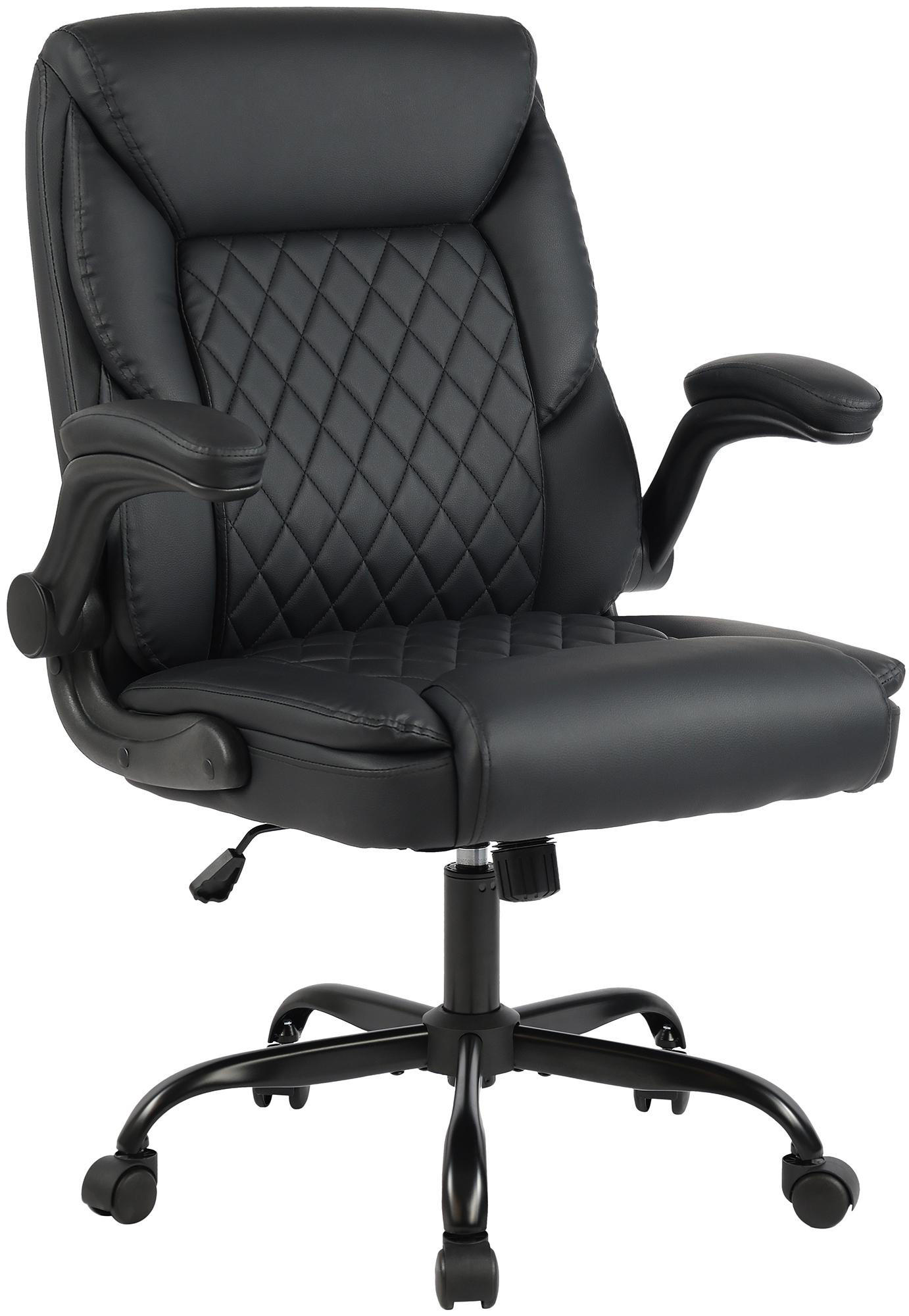 CHEFSESSEL Lederlook Schwarz - Schwarz, Textil/Metall (69/88/62cm) - CLP