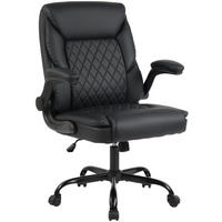 CHEFSESSEL Lederlook Schwarz - Schwarz, Textil/Metall (69/88/62cm) - CLP