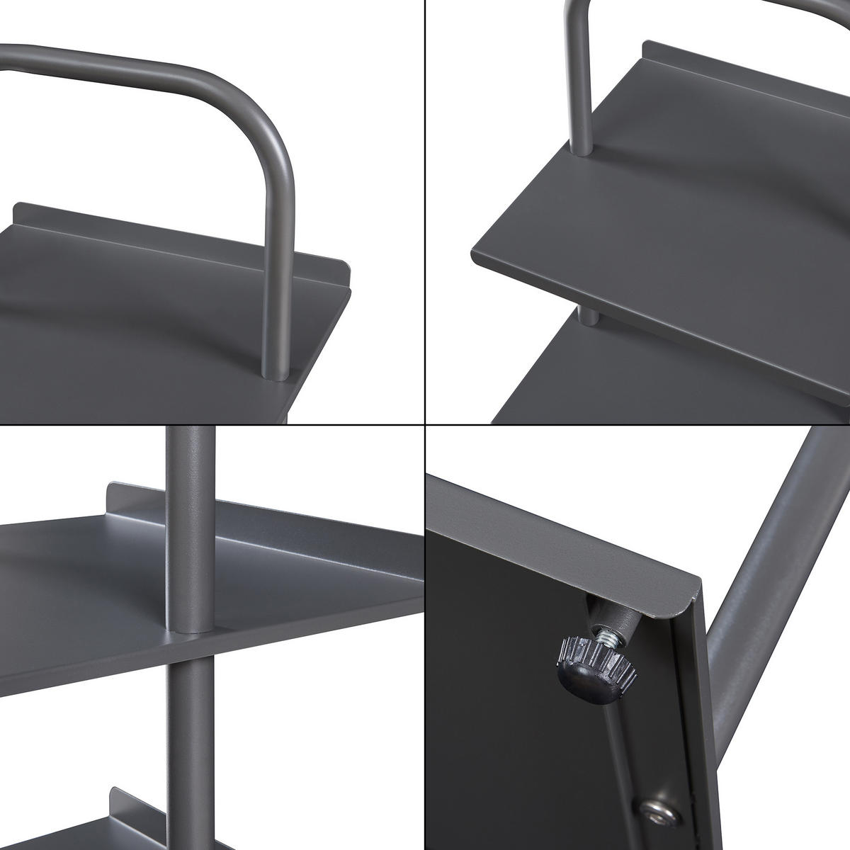 OBUVNÍK Poytya - antracitová, kov (34/96/32cm) - [en.casa]