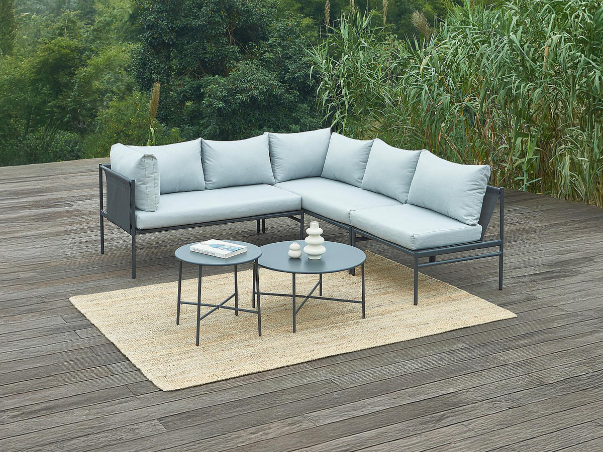 GARTENSITZGRUPPE im Set - 5 Personen - Metall - Anthrazitgrau - - Anthrazit, Metall - Vente-Unique