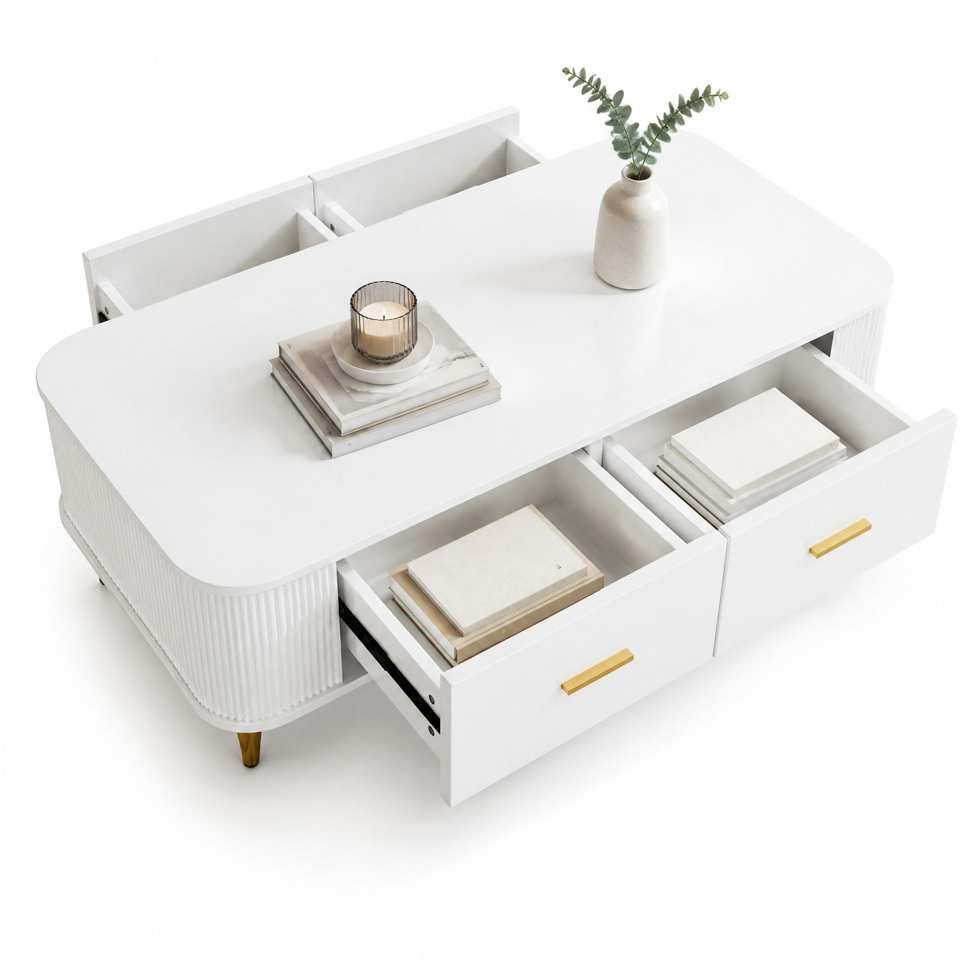 Ivmeu Couchtisch Weiß 51x38x105 cm