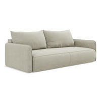 3-SITZER SOFA mit Schlaffunktion Strukturstoff Stoff Beige - Beige/Creme, Kunststoff/Textil (216/86/105cm) - LaMiaSofa