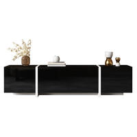 TV-SCHRANK in Schwarz/Weiß Hochglanz mit 3 Türen und Schublade 170/30/39 cm - Schwarz, Holzwerkstoff (170/39/30cm) - Redom