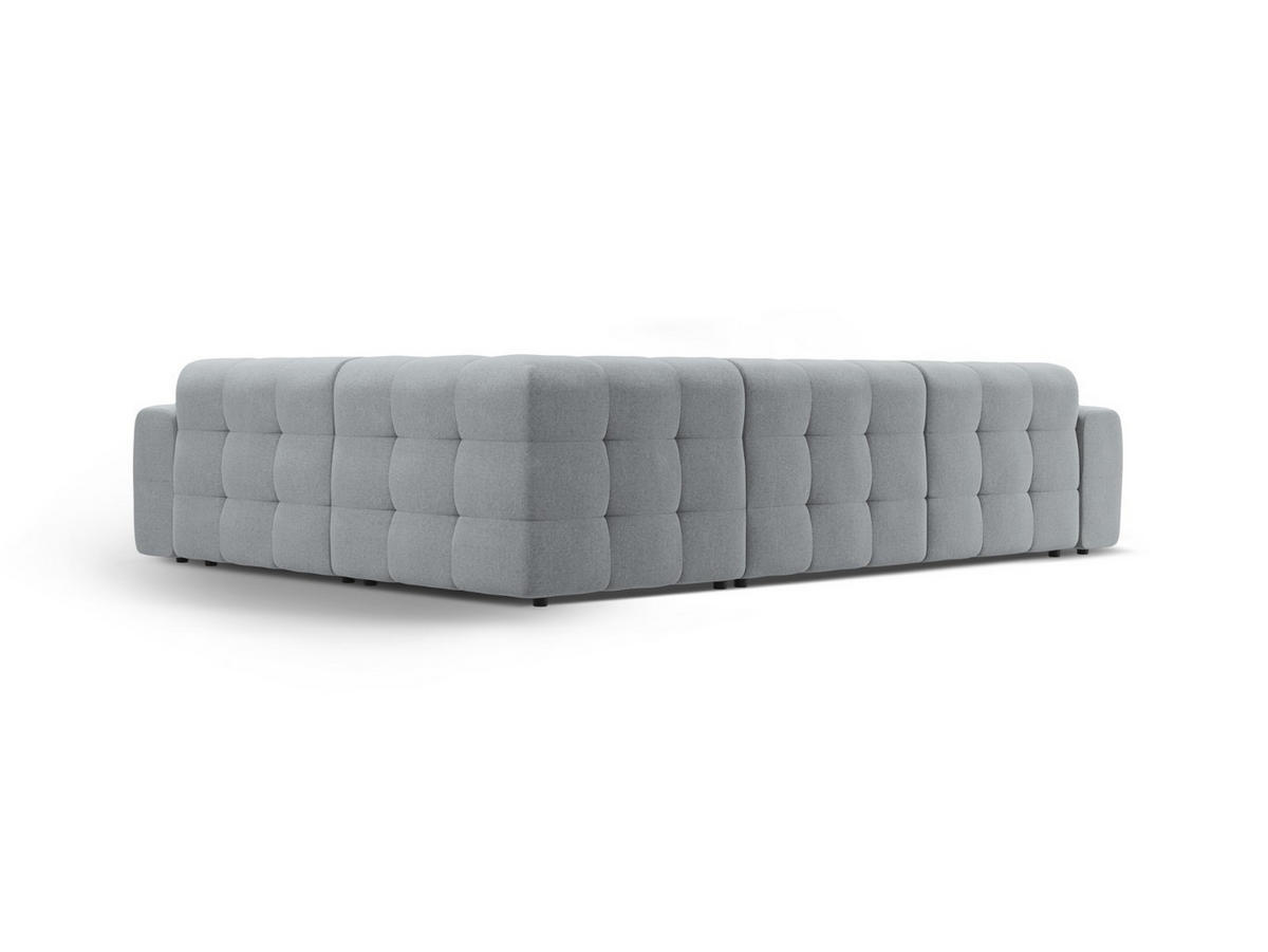 ECKSOFA rechts Kendal aus strukturiertem Stoff platin 6 Sitzplätze - Platinfarben, Textil (231/332cm) - Micadoni